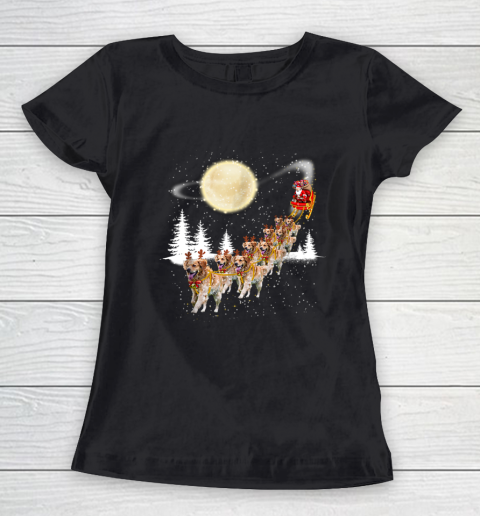 Golden Retriever Reindeer Christmas Women's T-Shirt