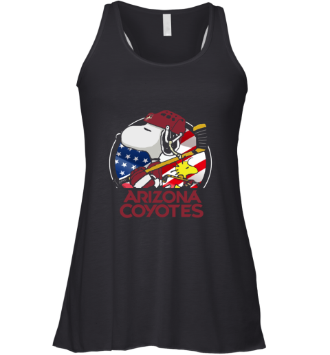 Arizona Coyotes Ice Hockey Snoopy And Woodstock NHL Racerback Tank