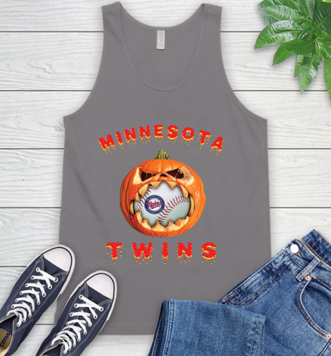 MLB Minnesota Twins Halloween Pumpkin Baseball Sports Tank Top 7