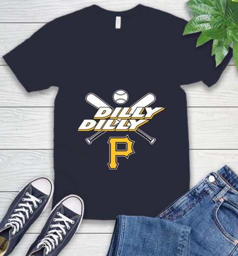 MLB Pittsburgh Pirates Dilly Dilly Baseball Sports V-Neck T-Shirt 3