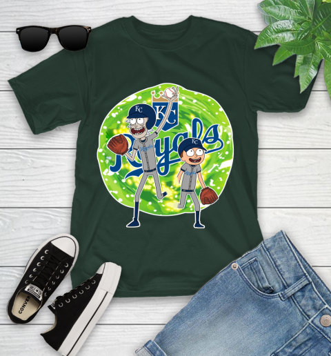 MLB Kansas City Royals Rick And Morty Baseball Sports Youth T-Shirt 5