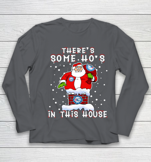 Philadelphia 76ers Christmas There Is Some Hos In This House Santa Stuck In The Chimney NBA Youth Long Sleeve 6