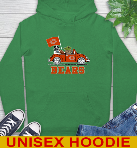 NFL Football Chicago Bears Darth Vader Baby Yoda Driving Star Wars Shirt Hoodie 8