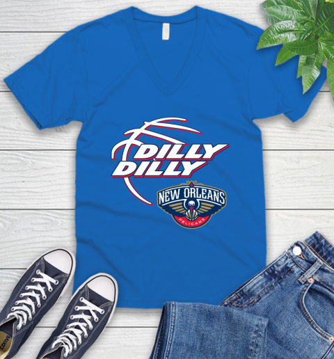 NBA New Orleans Pelicans Dilly Dilly Basketball Sports V-Neck T-Shirt 6