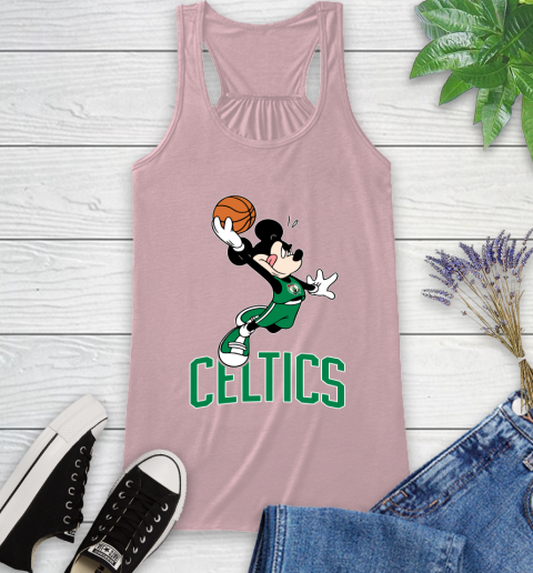 NBA Basketball Boston Celtics Cheerful Mickey Mouse Shirt Racerback Tank 10