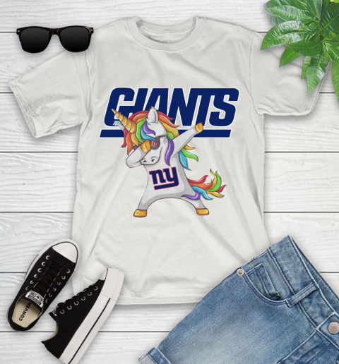 New York Giants NFL Football Funny Unicorn Dabbing Sports Youth T-Shirt 12