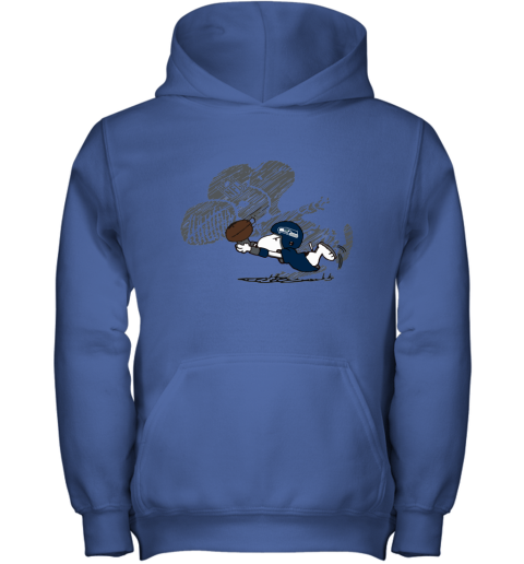 Seattle Seahawks Snoopy Plays The Football Game Youth Hoodie
