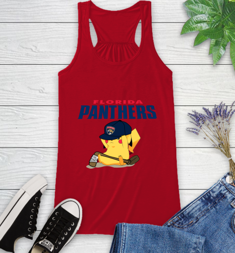 NHL Pikachu Hockey Sports Florida Panthers Racerback Tank - Image 7