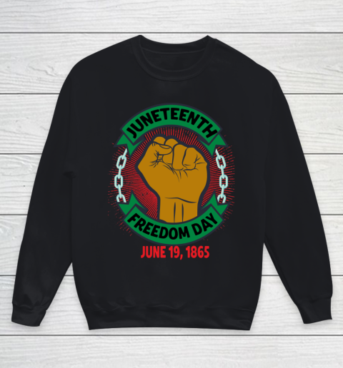 Juneteenth Day Pan African Colors Black History Fist Youth Sweatshirt