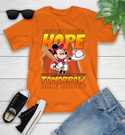 Los Angeles Angels MLB Baseball Mickey Disney Never Lose Hope Youth T-Shirt 9