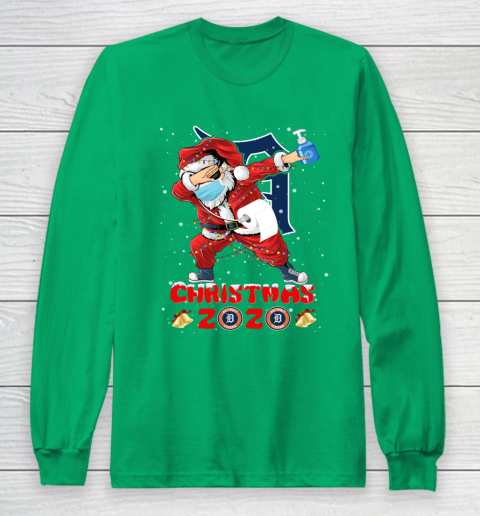 Detroit Tigers Funny Santa Claus Dabbing Christmas 2020 MLB Long Sleeve T-Shirt 4
