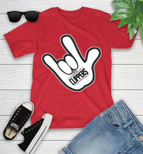 LA Clippers NBA Basketball Mickey Rock Hand Disney Youth T-Shirt 10