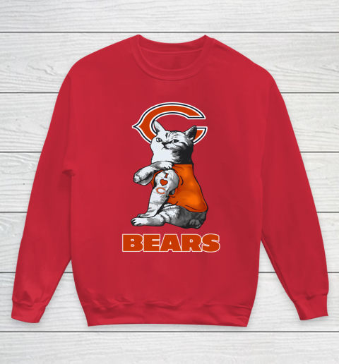 NFL Football My Cat Loves Chicago Bears Youth Sweatshirt 7