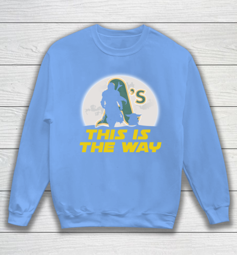 Oakland Athletics MLB Baseball Star Wars Yoda And Mandalorian This Is The Way Sweatshirt 8