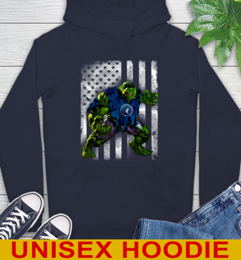 Minnesota Timberwolves Hulk Marvel Avengers NBA Basketball American Flag Hoodie 3