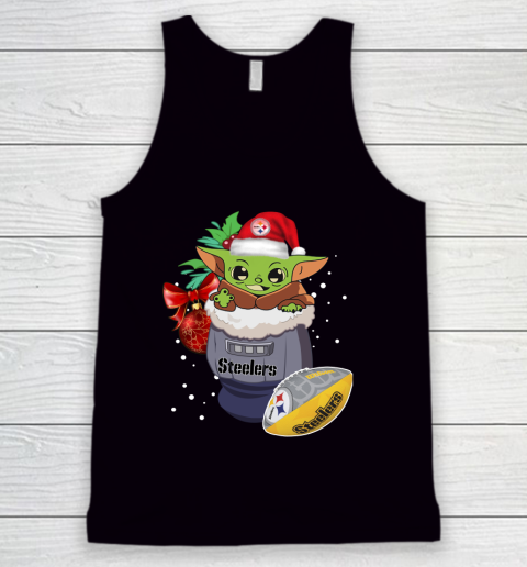 Pittsburgh Steelers Christmas Baby Yoda Star Wars Funny Happy NFL Tank Top