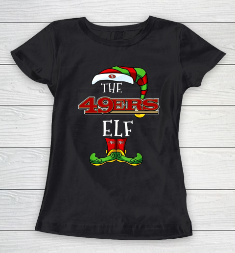 San Francisco 49ers Christmas ELF Funny NFL Women's T-Shirt