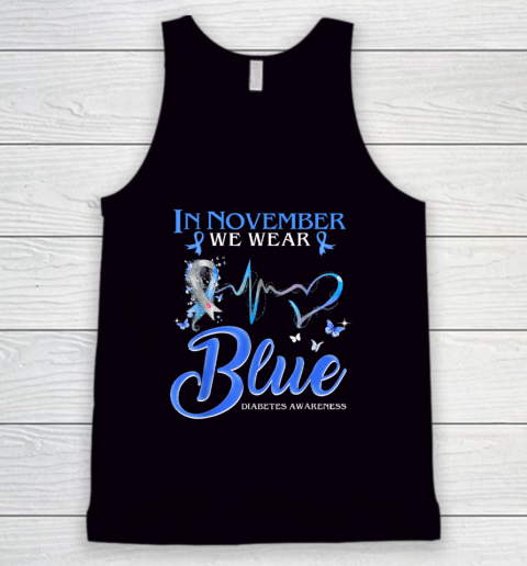 In November We Wear Blue Heartbeat Diabetes Awareness Tank Top