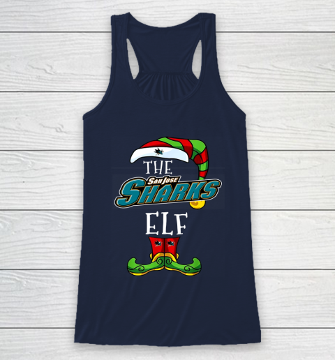 San Jose Sharks Christmas ELF Funny NHL Racerback Tank 8