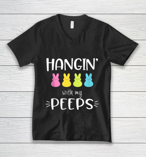 Hangin with my Peeps Easter Bunny V-Neck T-Shirt
