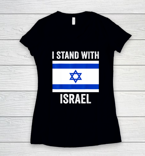 I Stand With Israel  Free Israel Women's V-Neck T-Shirt