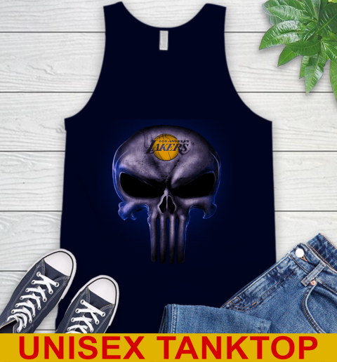 Los Angeles Lakers NBA Basketball Punisher Skull Sports Tank Top 2
