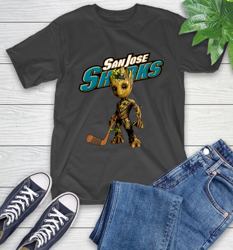 San Jose Sharks NHL Hockey Groot Marvel Guardians Of The Galaxy T-Shirt 2