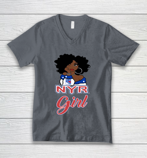 New York Rangers Girl NHL V-Neck T-Shirt 5