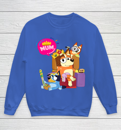 Bluey Mom Dad Funny Queen For Family Lover Youth Sweatshirt 8