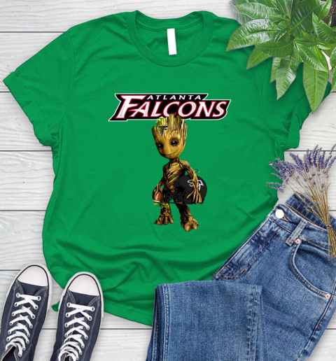 Atlanta Falcons NFL Football Groot Marvel Guardians Of The Galaxy Women's T-Shirt 6