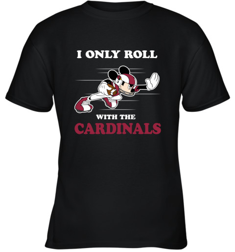 NFL Mickey Mouse I Only Roll With Arizona Cardinals Youth T-Shirt