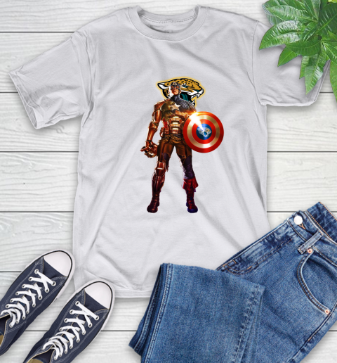 NFL Captain America Marvel Avengers Endgame Football Sports Jacksonville Jaguars T-Shirt 12