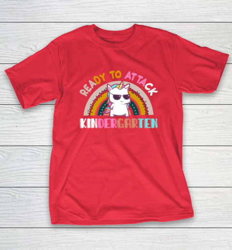 Back to school shirt Ready To Attack Kindergarten Unicorn T-Shirt 9
