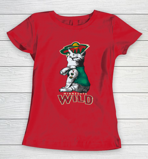 NHL My Cat Loves Minnesota Wild Hockey Women's T-Shirt 9