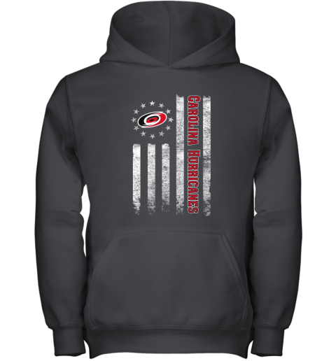 NHL American Flag Hockey Sports Carolina Hurricanes Youth Hoodie