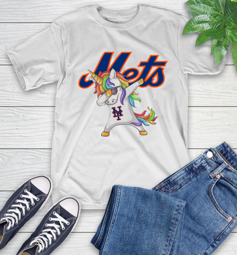 New York Mets MLB Baseball Funny Unicorn Dabbing Sports T-Shirt