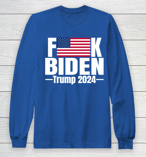 Fuck Biden American Flag Trump 2024 Long Sleeve T-Shirt 6