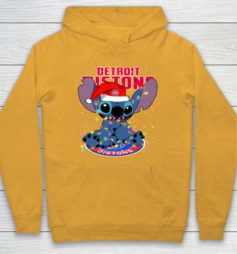 Detroit Pistons NBA noel stitch Basketball Christmas Hoodie 2