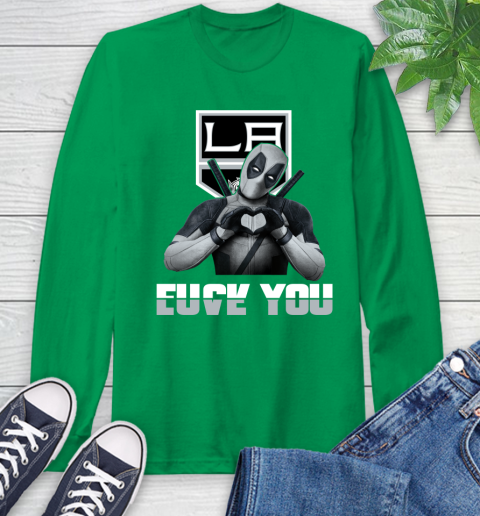 NHL Los Angeles Kings Deadpool Love You Fuck You Hockey Sports Long Sleeve T-Shirt 8