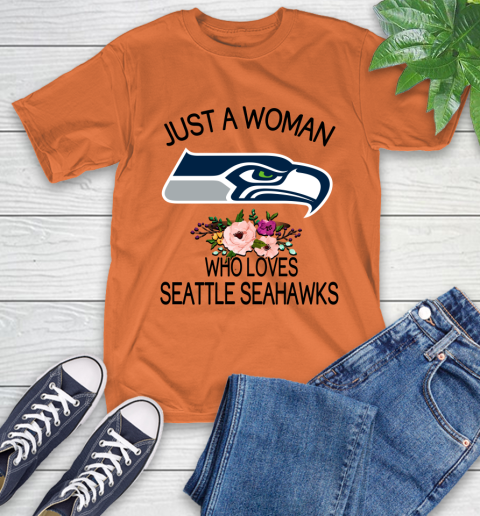 NFL Just A Woman Who Loves Seattle Seahawks Football Sports T-Shirt 3