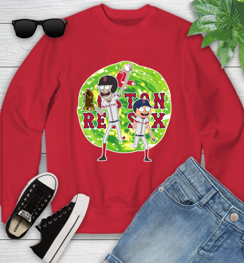 MLB Boston Red Sox Rick And Morty Commissioner's Trophy Baseball Sports Youth Sweatshirt 9