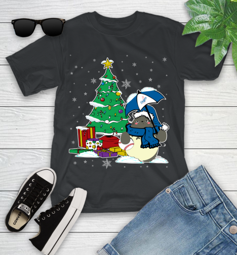Los Angeles Dodgers MLB Baseball Cute Tonari No Totoro Christmas Sports Youth T-Shirt