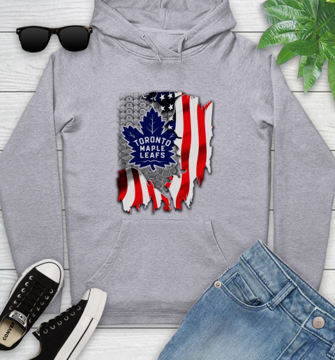 Toronto Maple Leafs NHL Hockey American Flag Youth Hoodie 6