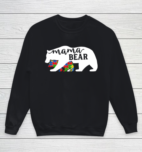 Mom Mama Bear Autism Awareness Month Family Support Youth Sweatshirt