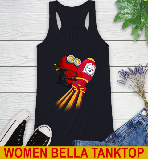 NFL Football Pittsburgh Steelers Deadpool Minion Marvel Shirt Racerback Tank 8