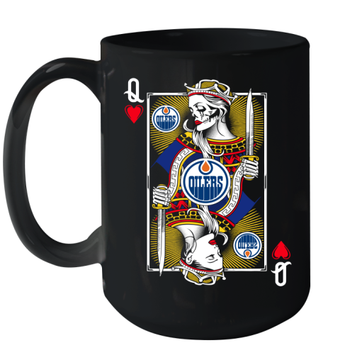 NHL Hockey Edmonton Oilers The Queen Of Hearts Card Shirt Ceramic Mug 15oz