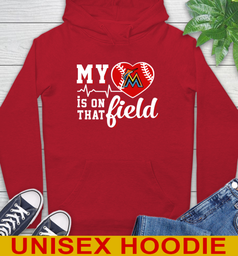 MLB My Heart Is On That Field Baseball Sports Miami Marlins Hoodie 10