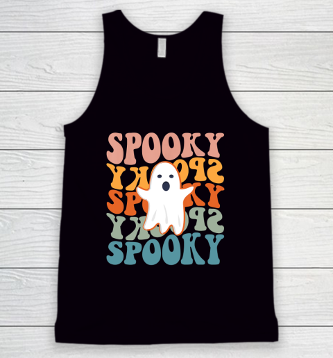 Spooky Boo Halloween Costume Retro Daisy Colorful Scary Tank Top