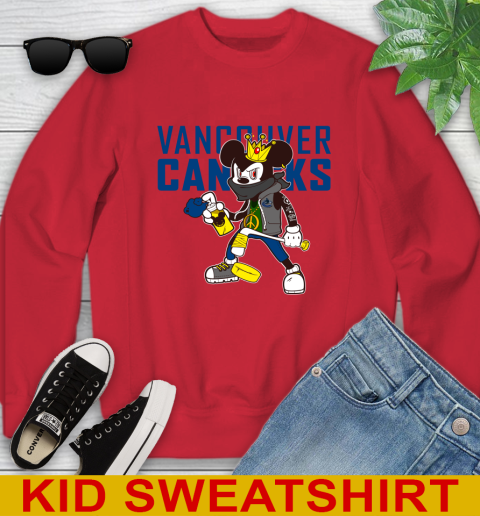 Vancouver Canucks NHL Hockey Mickey Peace Sign Sports Youth Sweatshirt 8
