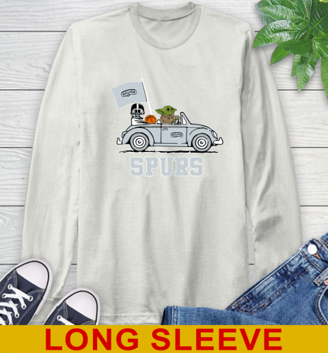 NBA Basketball San Antonio Spurs Darth Vader Baby Yoda Driving Star Wars Shirt Long Sleeve T-Shirt 12